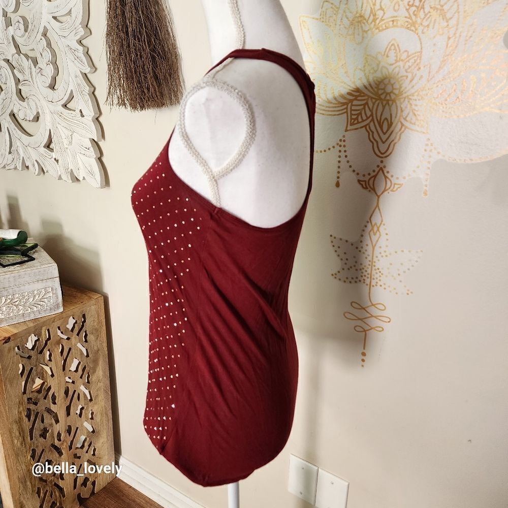 Burgundy Wine Red Sparkly Tank Top Old Navy XS - Picture 11 of 12